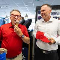So what's University of Utah President Taylor Randall doing at the BYU Creamery?