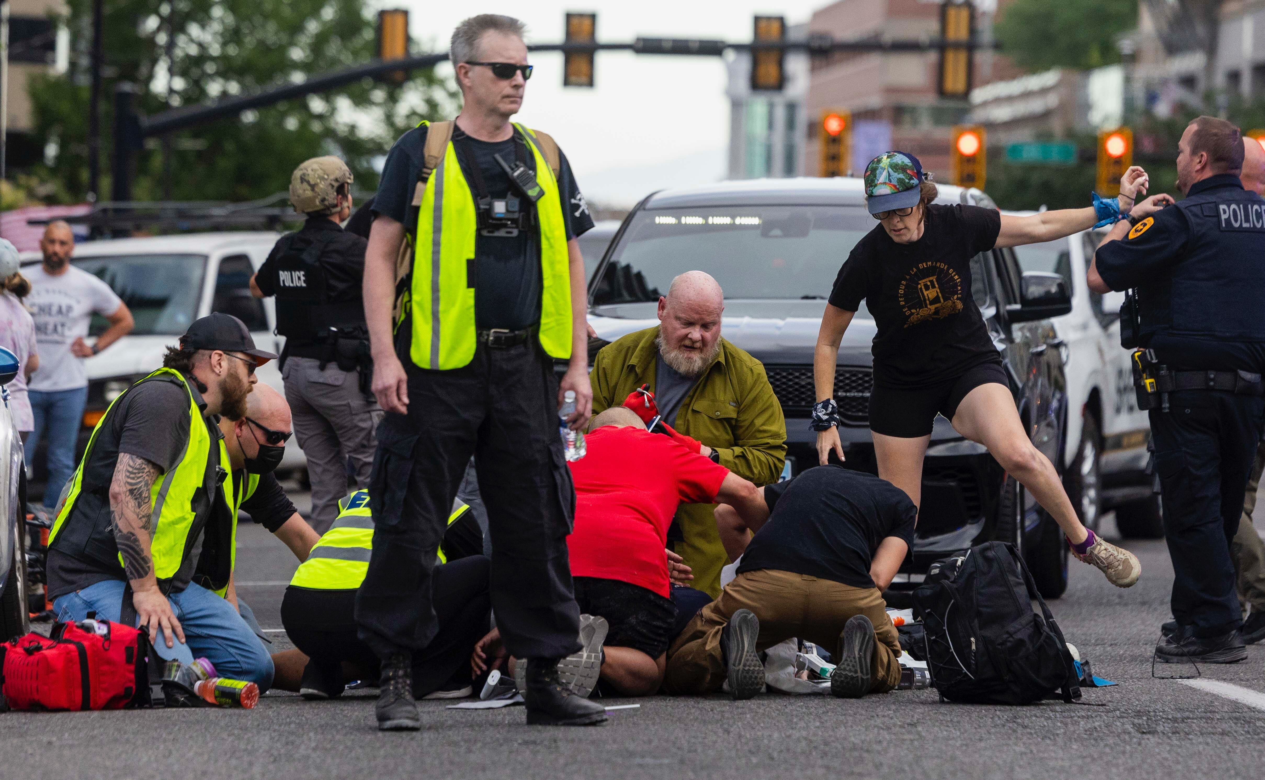 1 person critically injured, 1 person in custody following shooting during large march through downtown Salt Lake Saturday 