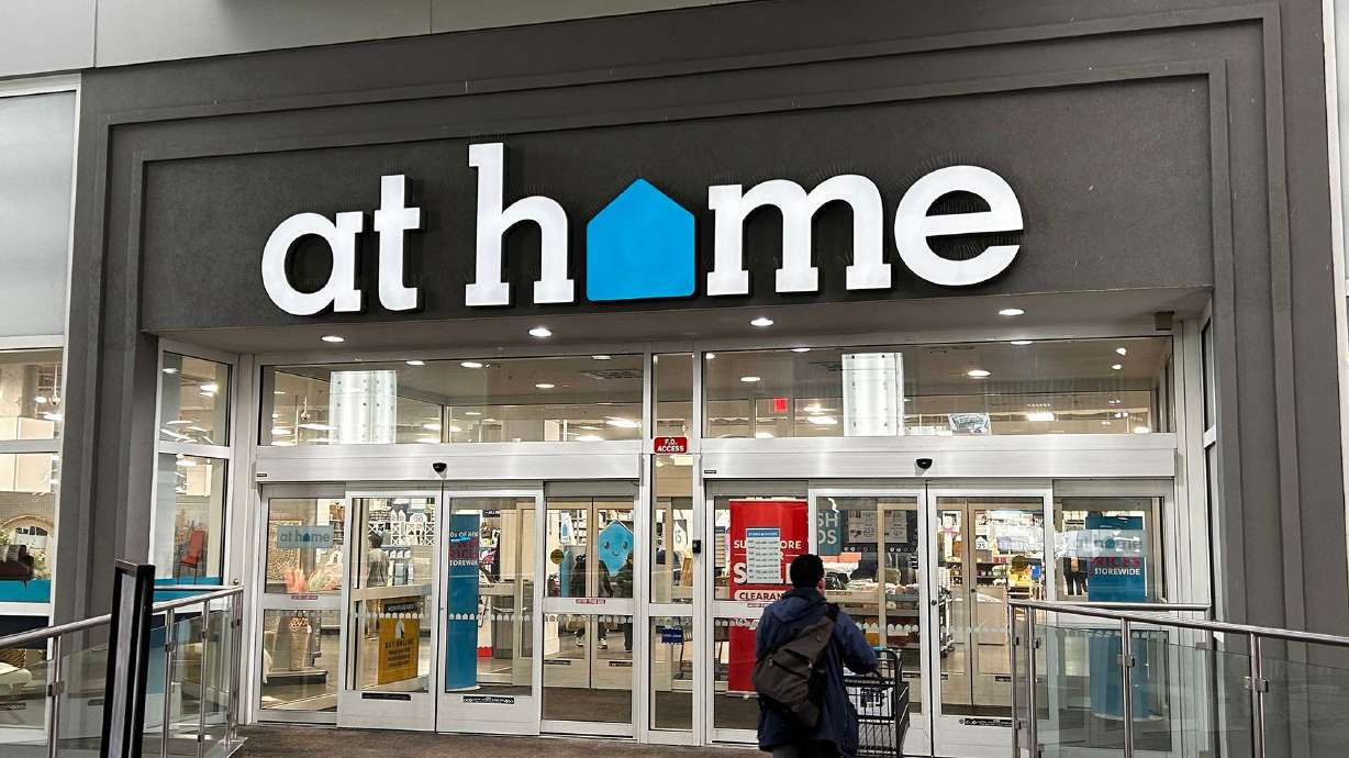 An At Home store in New York City is shown. The company has filed for bankruptcy.