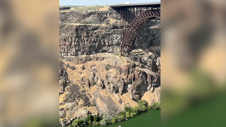 The Perrine Bridge spans a deep canyon over the Snake River near Twin Falls, Idaho. A man who died Sunday afternoon after driving off the bridge has been identified.