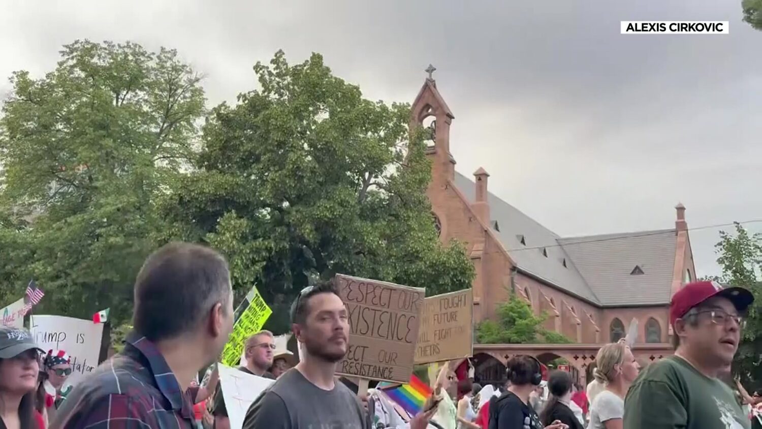 Protesters packed St. Mark's Cathedral seeking safety after shooting