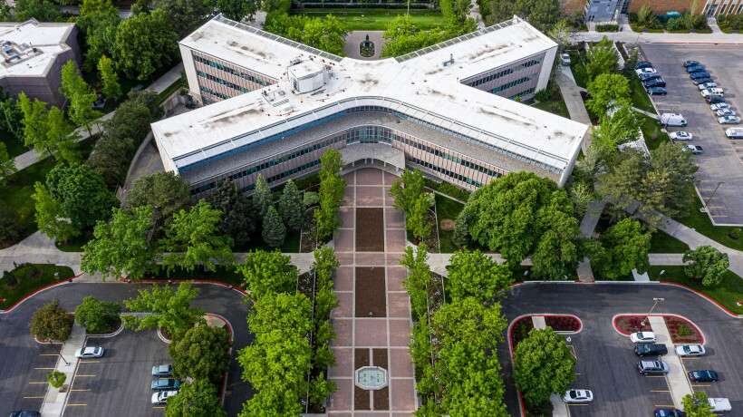 The Abraham O. Smoot Administration Building at Brigham Young University. The school announced employees began moving out of the building Tuesday.