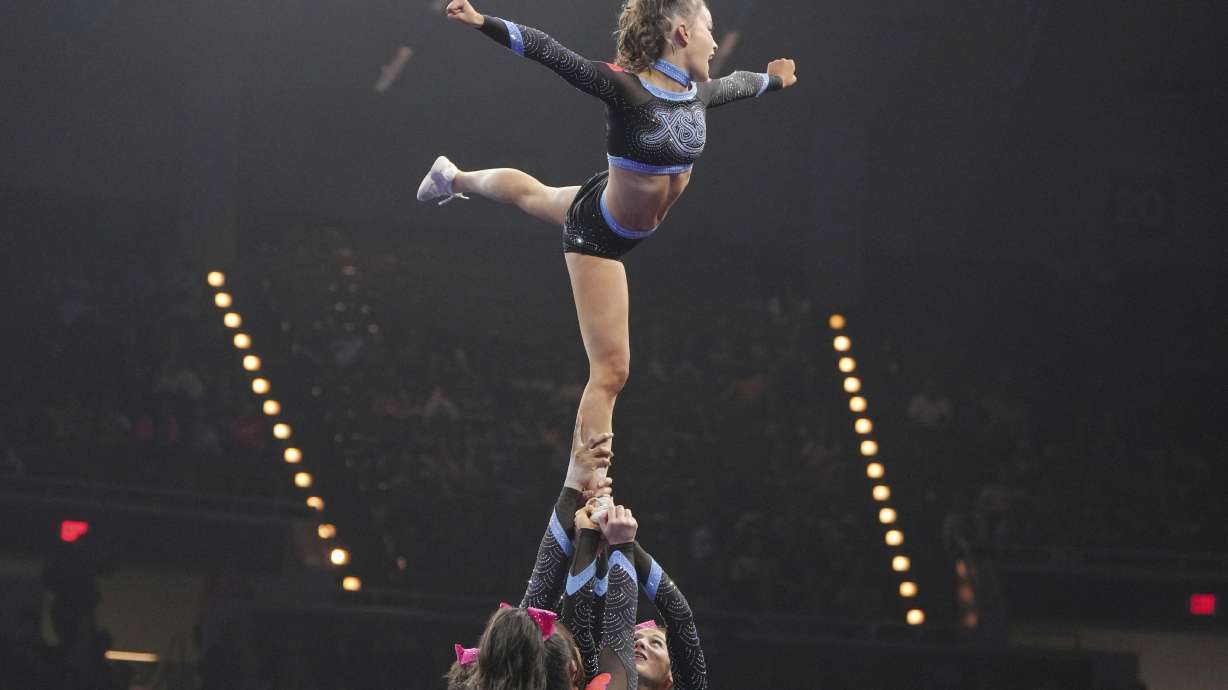 In this image provided by Varsity Spirit, cheerleaders compete during a Varsity Spirit event in March 2025 in Dallas.