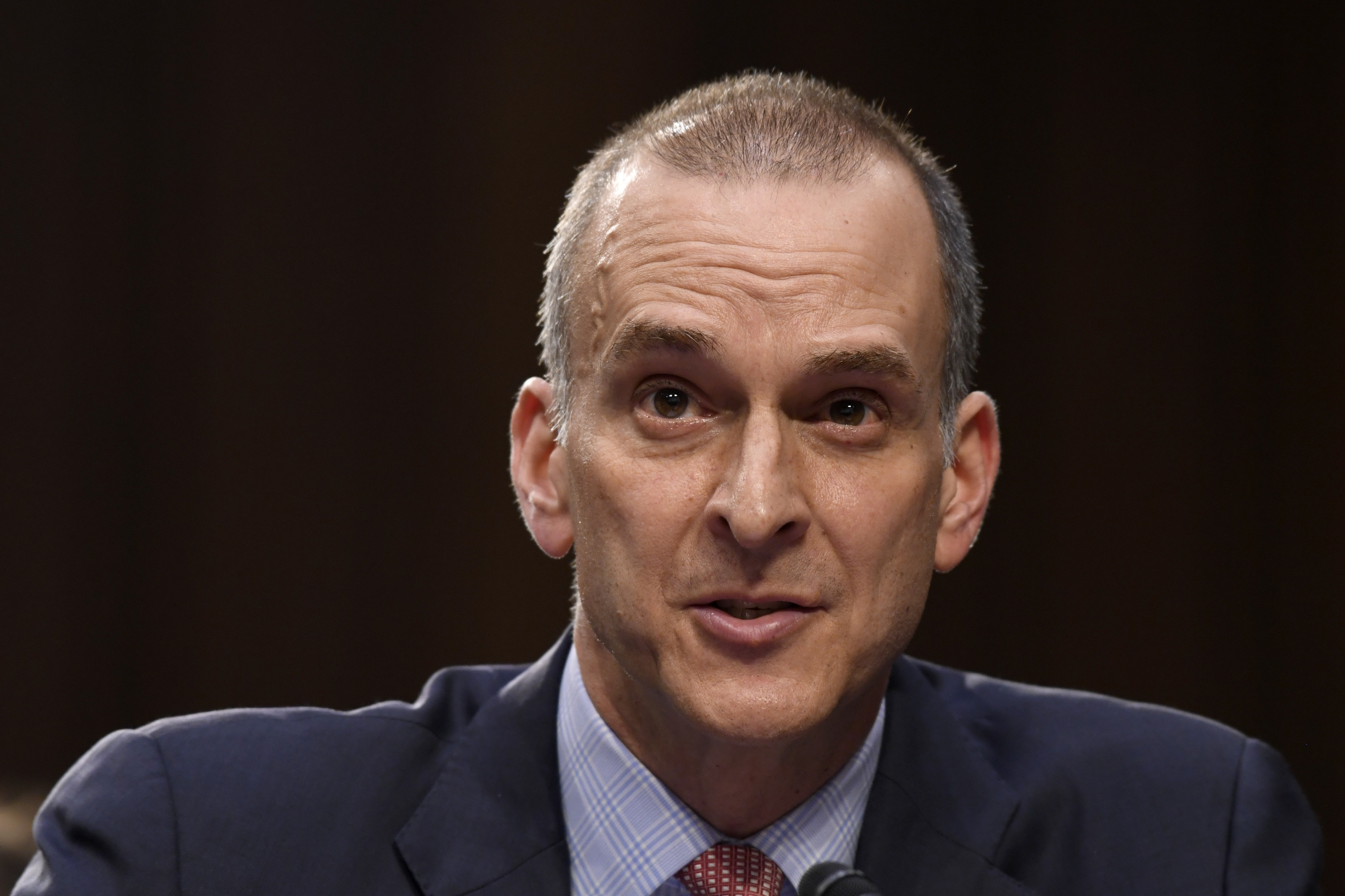 FILE - U.S. Anti-Doping Agency Chief Executive Officer Travis Tygart testifies during a Senate Commerce, Science, and Transportation Committee hearing on Capitol Hill in Washington, on Feb. 5, 2020.