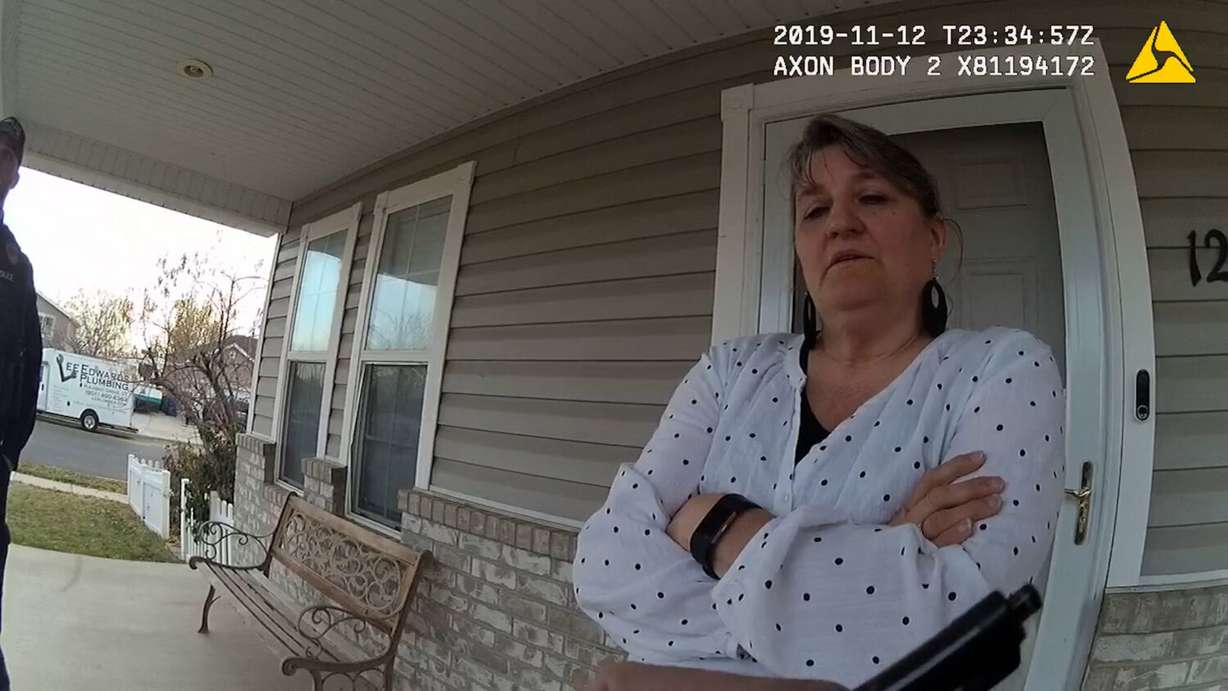 Brandon Boudreaux’s mother speaking to American Fork police officers about Melani Pawlowski appearing on her property on Nov. 12, 2019.