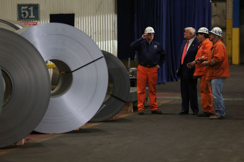 President Donald Trump visits U.S. Steel Corporation–Irvin Works in West Mifflin, Pennsylvania, May 30. Trump's rally in the area included a vague blessing to the U.S. Steel and Nippon Steel merger that closed Wednesday.