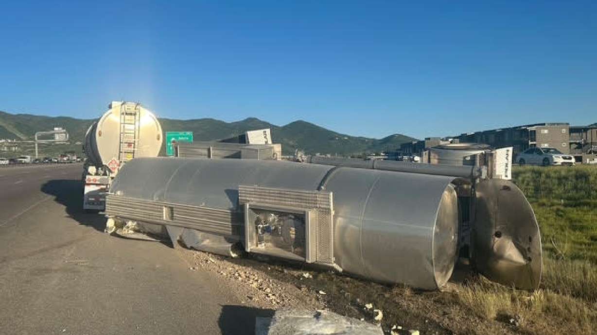 A series of accidents initially caused by a car hitting an elk on I-80 in Summit County Thursday morning resulted in two drivers being injured.