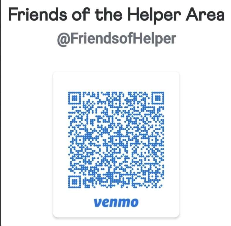 A Venmo account to donate to the Friends of the Helper Area nonprofit.