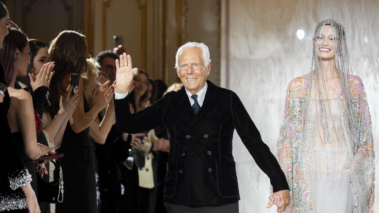 Giorgio Armani at the Prive Haute Couture Spring-Summer 2025 collection in Paris on Jan. 28. Armani died at the age of 91 on Thursday, his fashion house said.