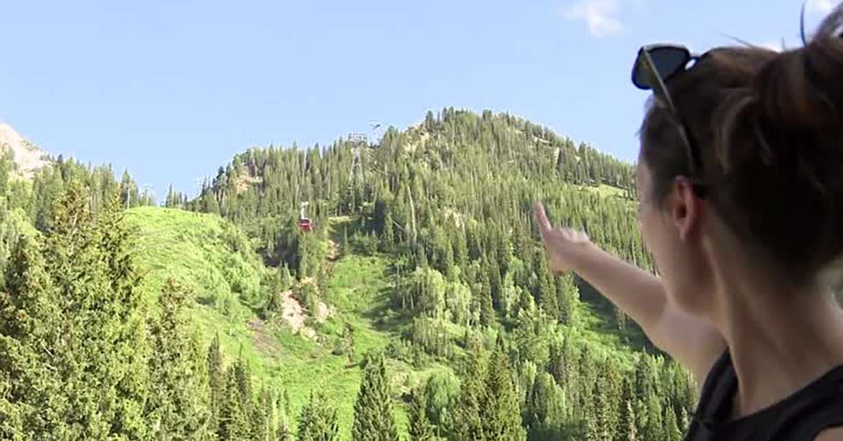 Monica Stewart talks to KSL on Thursday, explaining how her family and others were stuck on a tram Wednesday afternoon at Snowbird.