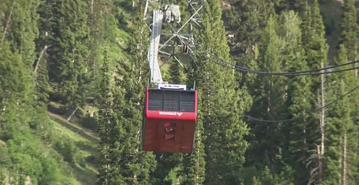 A tram is seen at Snowbird on Thursday. Several people were stranded in the tram on Wednesday afternoon when the tram’s emergency brake unexpectedly engaged.