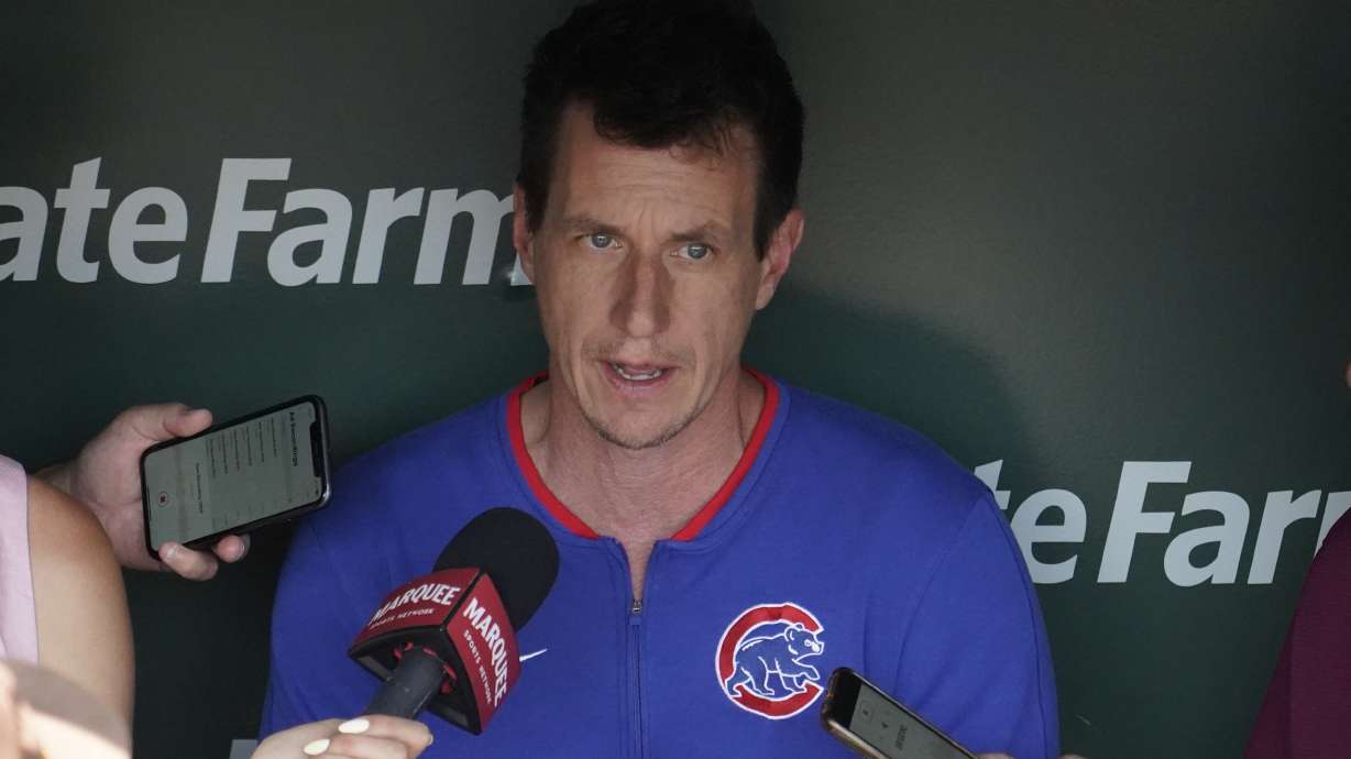Chicago Cubs manager Craig Counsell talks to the media before a baseball game against the Milwaukee Brewers Thursday, June 19, 2025, in Chicago.