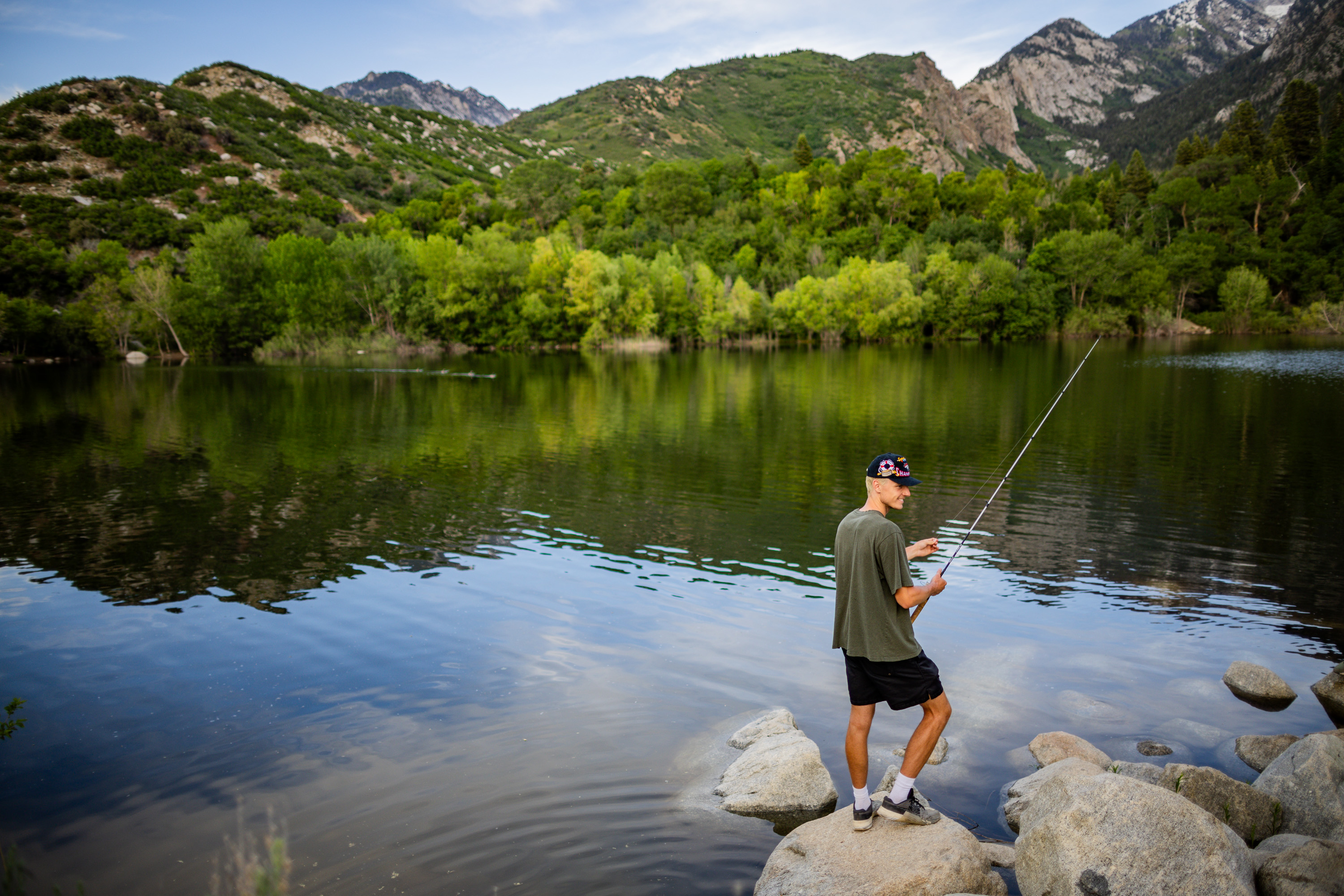 Dillon Kuehne, of West Jordan, fishes at Lower Bell Canyon Reservoir in Sandy on June 1. A shift in moisture patterns has left all parts of the state "abnormally dry" at the start of summer.
