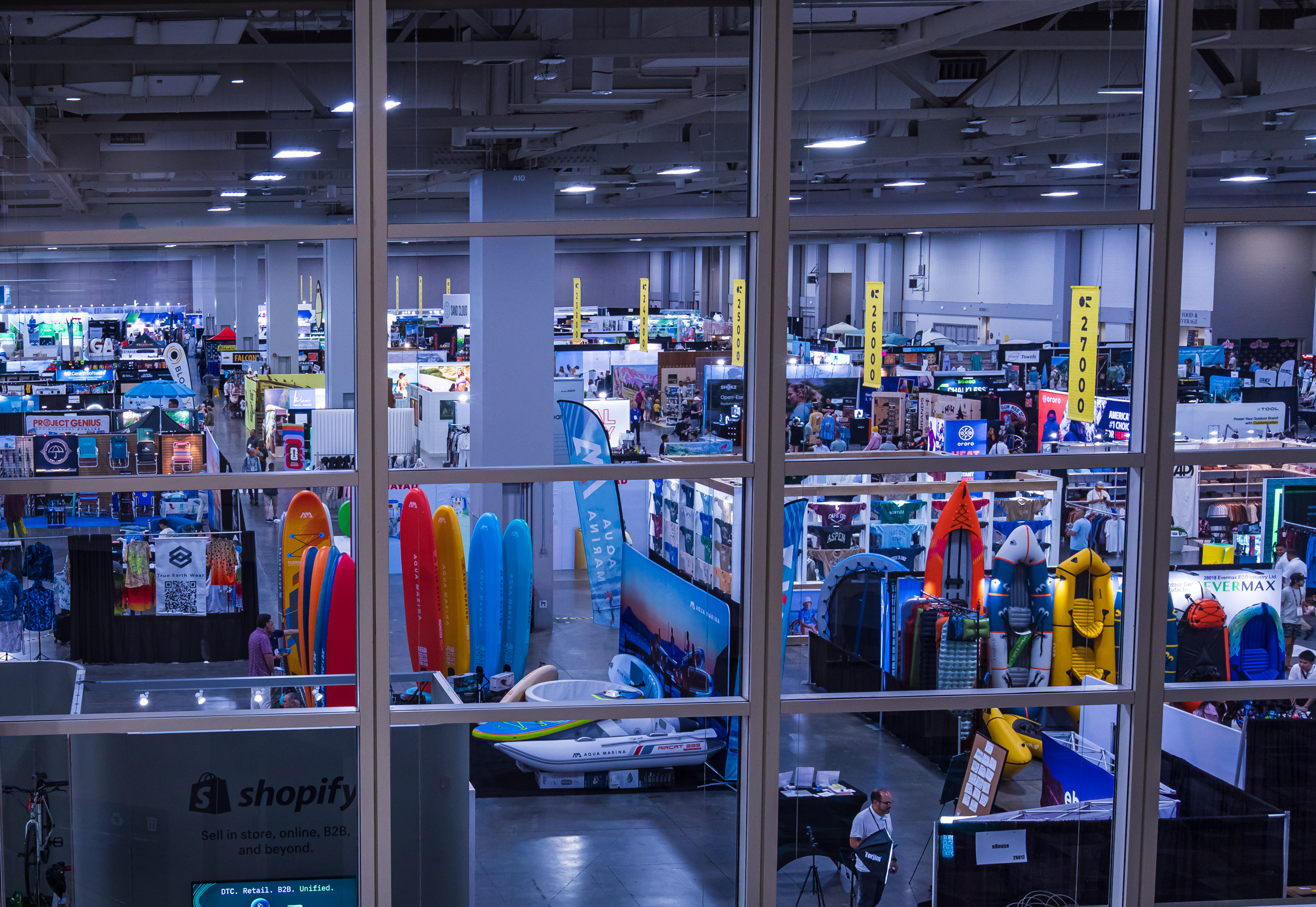 Vendor booths are set up for Outdoor Retailer at the Salt Palace Convention Center in Salt Lake City on June 19. Organizers of the trade show announced late last week that next year's show will be in Minneapolis, ending a three-year stint in Salt Lake City after leaving the state in 2018.
