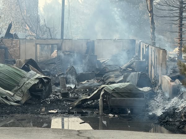 Damage from the Forsyth Fire in the Pine Valley community in Washington County on June 21. Wildfire-related structural loss in Utah was higher in 2025 than in many previous years.