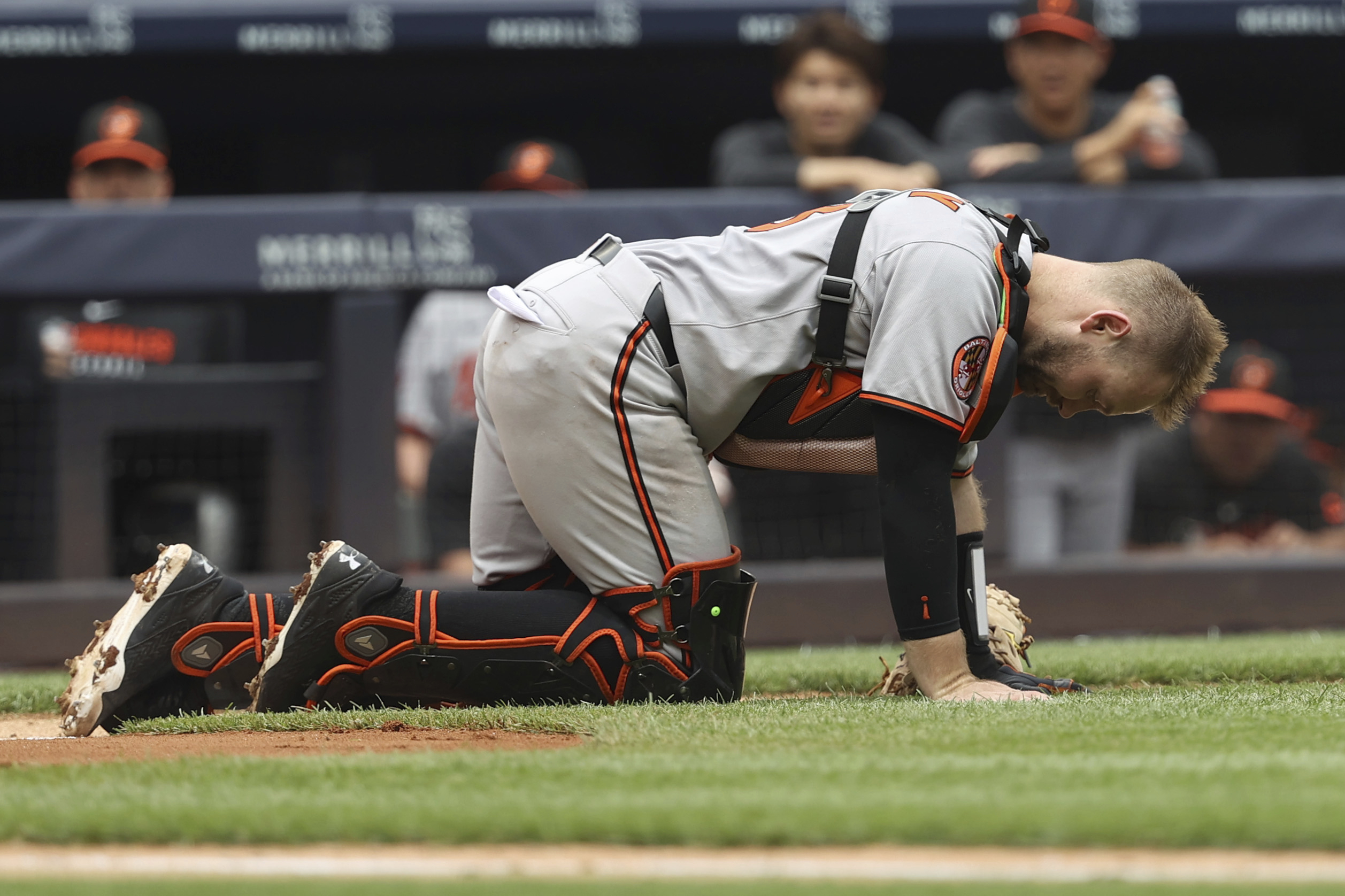 Orioles catcher Maverick Handley leaves game after collision with Yankees' Jazz Chisholm Jr.