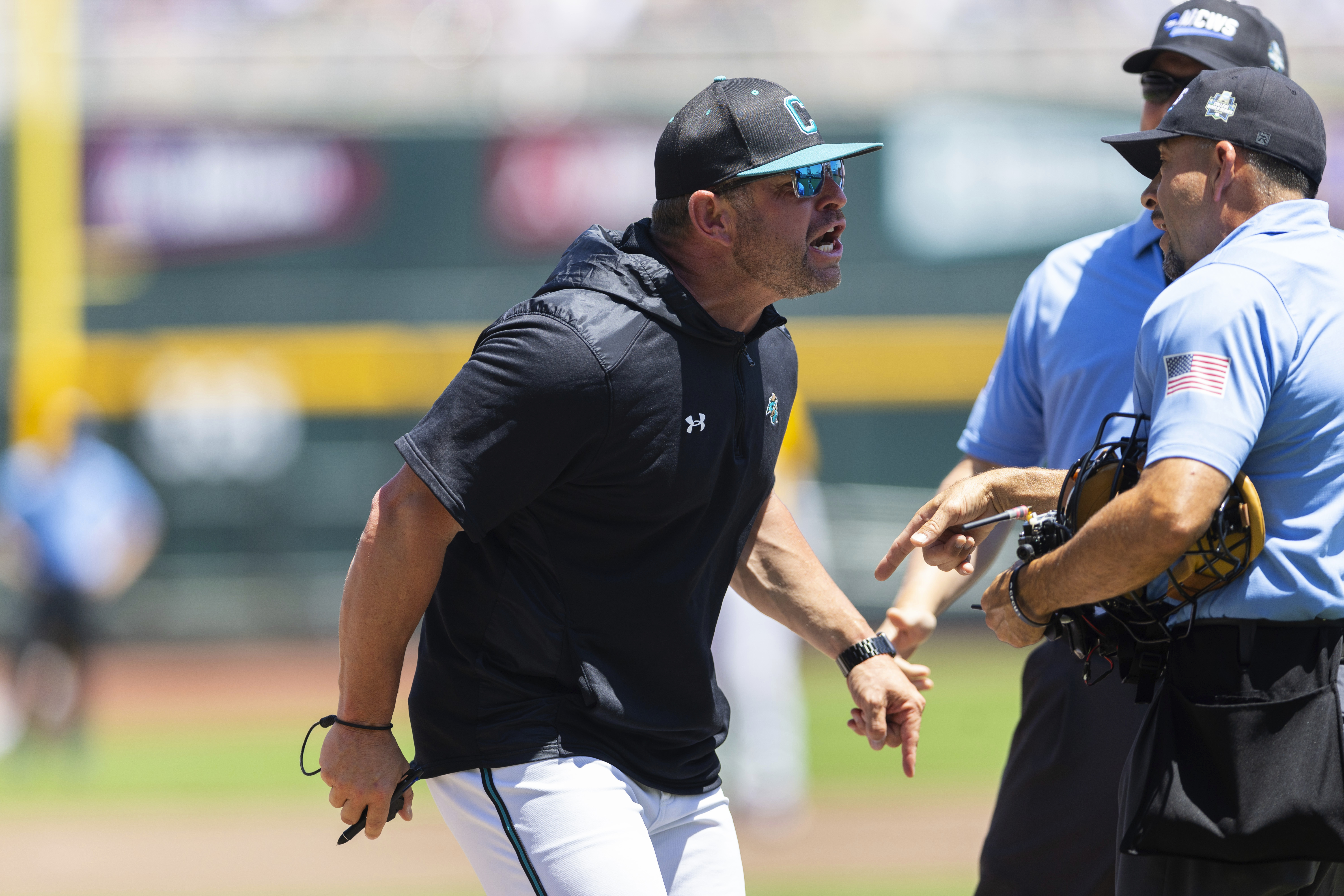 Coastal Carolina coach says CWS ejection was unwarranted and he was wrongly accused of bumping ump