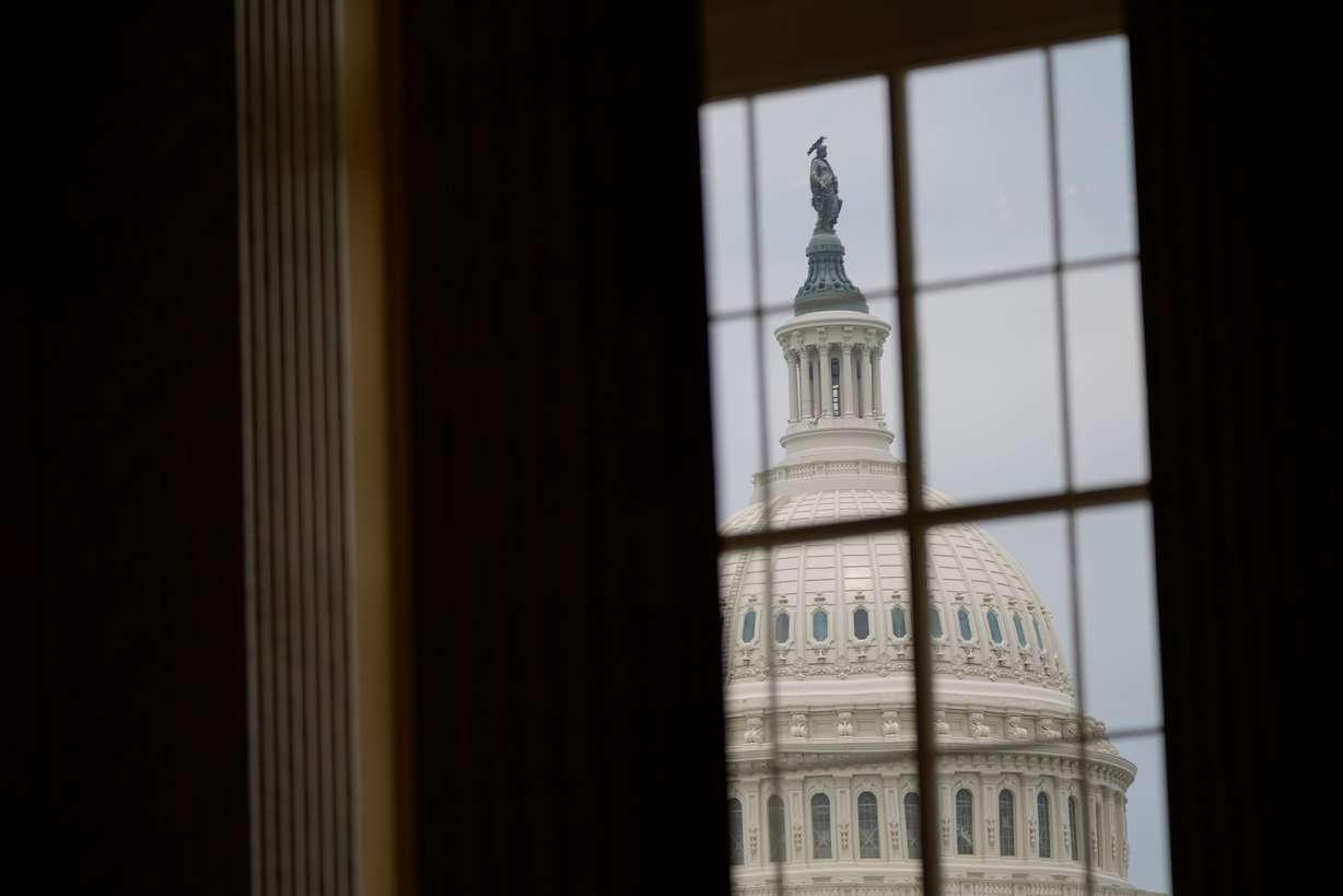 The U.S. Capitol dome is seen from a window in the Cannon House Office Building at the Capitol in Washington, June 21, 2022.