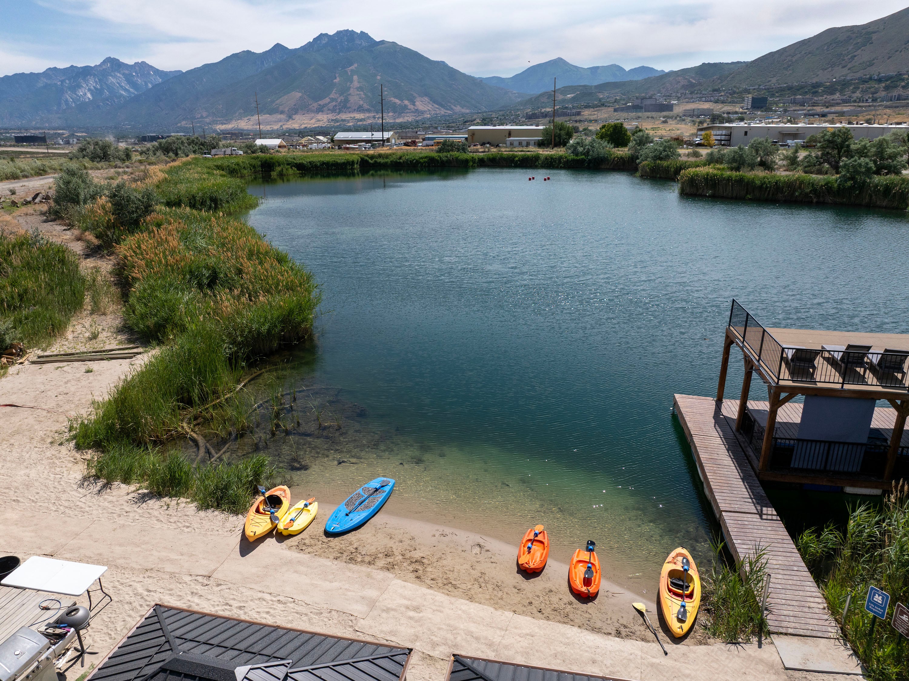 Mountain Point Lake and Hot Springs near The Point, the former location of the State Prison, on Monday. Utah officials are readying to issue a contract for tapping into a geothermal reservoir to help development of the project.