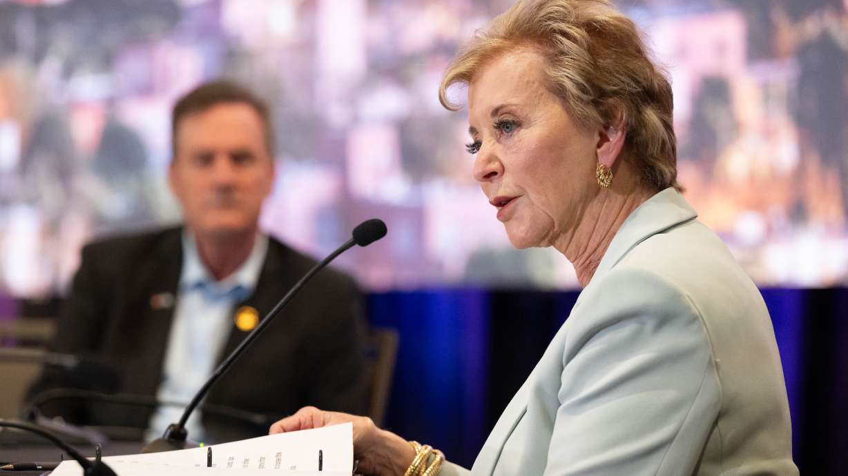 Education Secretary Linda McMahon speaks during a meeting of the Western Governor's Association held in Santa Fe, N.M., on Monday.