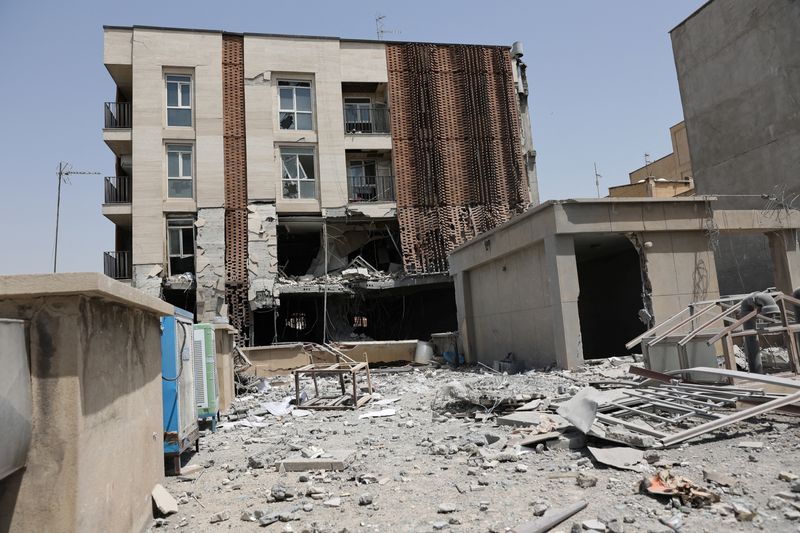 A view of the aftermath of an Israeli strike on a building last week, after the ceasefire between Israel and Iran, in Tehran, Iran, Wednesday.