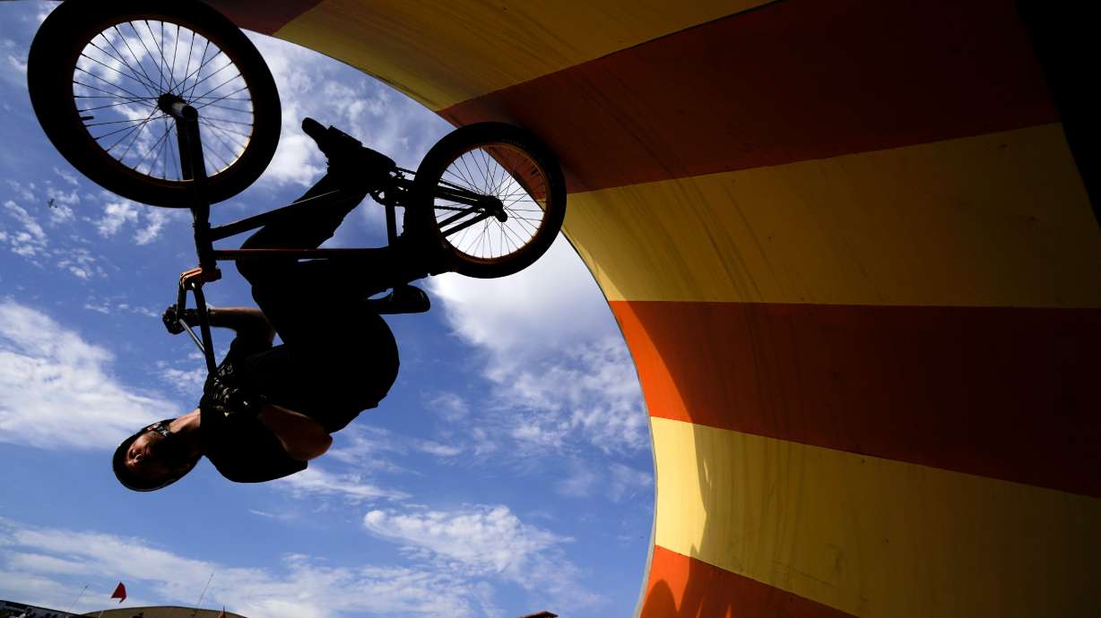 Declan Brooks competes at X Games California, July 22, 2023, in Ventura, Calif. The Woodward Experience at X Games Salt Lake City this weekend is giving people a chance to experience the games for themselves.