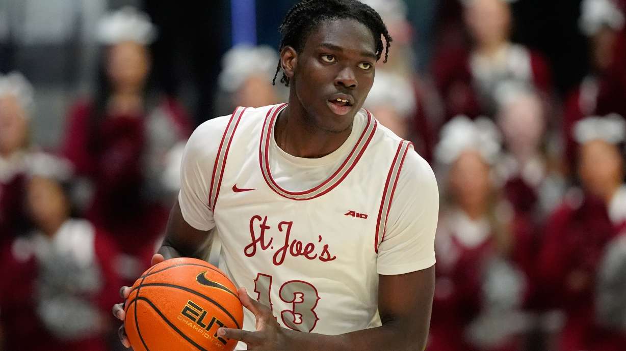 FILE - Saint Joseph's Rasheer Fleming plays during an NCAA college basketball game, Tuesday, Feb. 6, 2024, in Philadelphia.