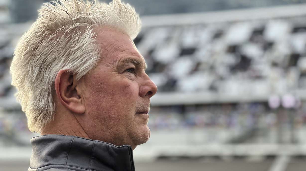 In this image provided by TrueSpeed Communication, NASCAR team owner Rick Ware watches practice at Daytona International Speedway on Feb. 15, 2025 in Daytona Beach, Fla.