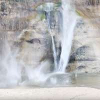 Dramatic video shows rockfall narrowly missing people at iconic Utah waterfall