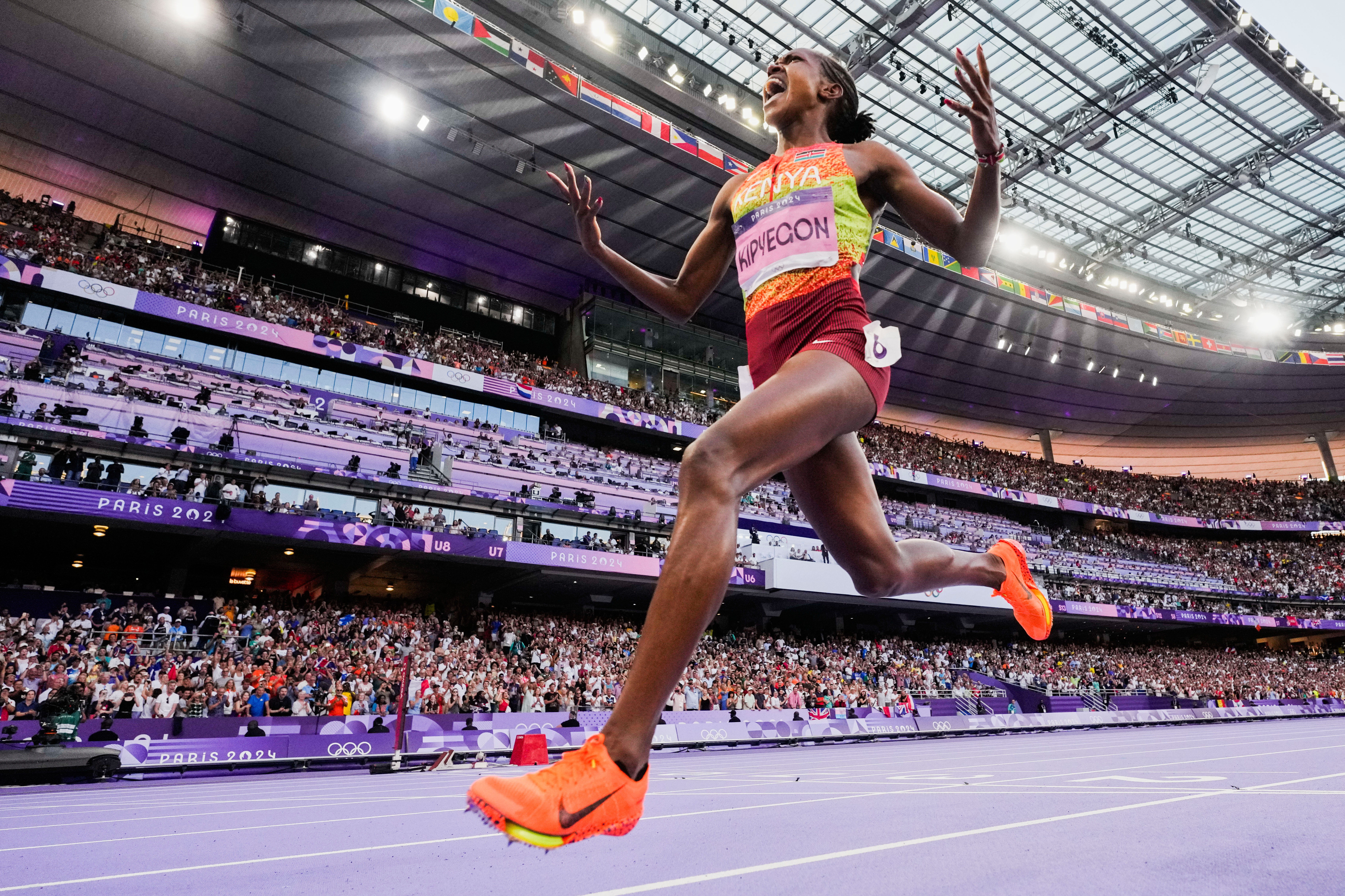 Olympic champion Faith Kipyegon falls short in her attempt to break 4-minute mile