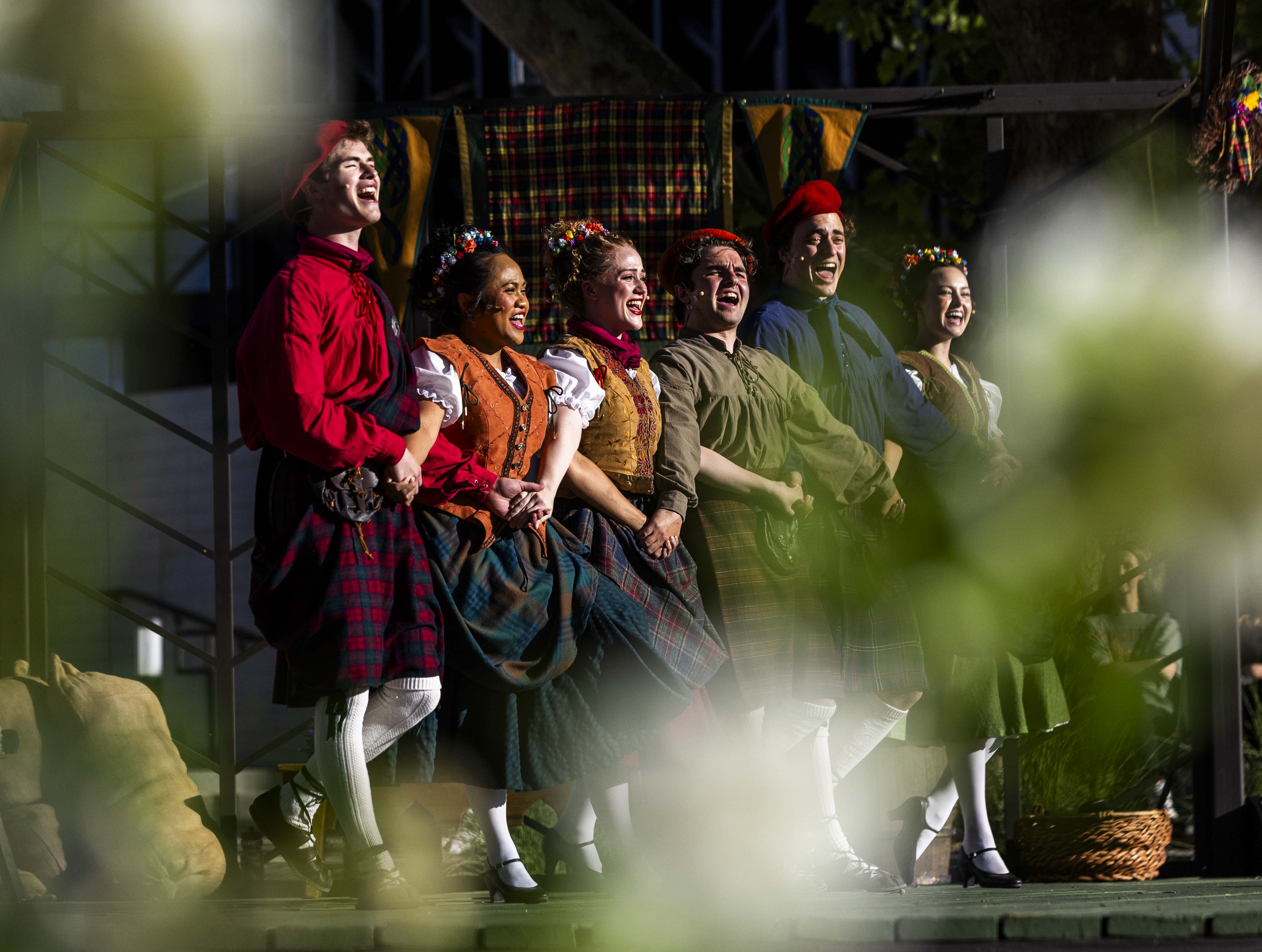 Performers act in the "Highland Games Show" during a "Greenshow" performance at the Utah Shakespeare Festival in Cedar City on June 19.