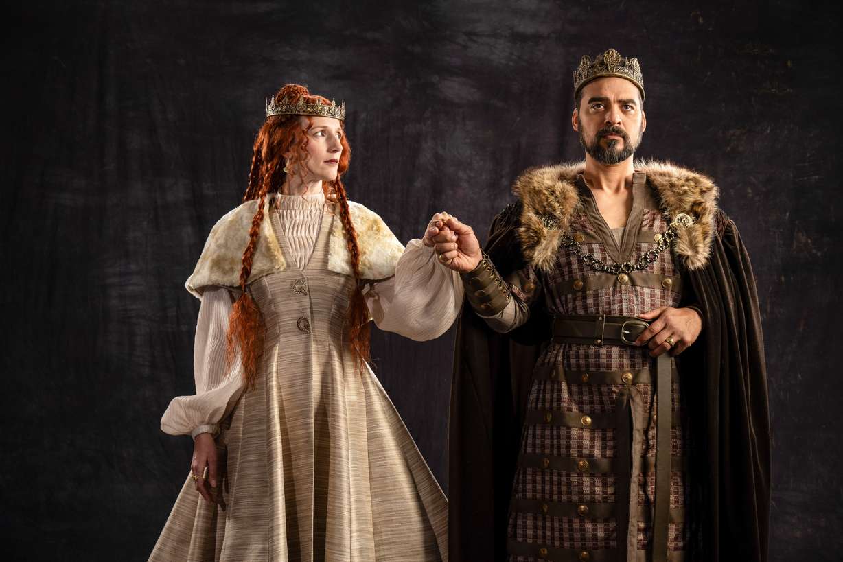 Cassandra Bissell, left, as Lady Macbeth and Walter Kmiec as Macbeth in "Macbeth."