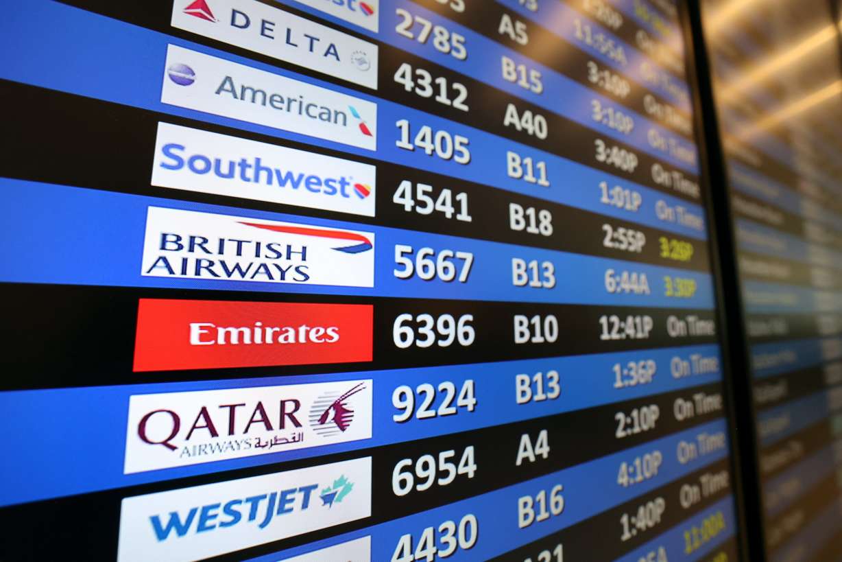 A departures board at the Salt Lake City International Airport on June 12. The Washington Post recently ranked the airport as one of the top 10 nationwide.