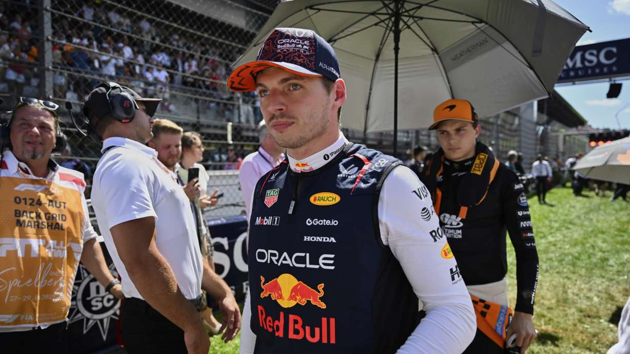 Red Bull driver Max Verstappen of the Netherlands stands at the starting grd before the Austrian Formula One Grand Prix in Spielberg, Austria, Sunday, June 29, 2025.