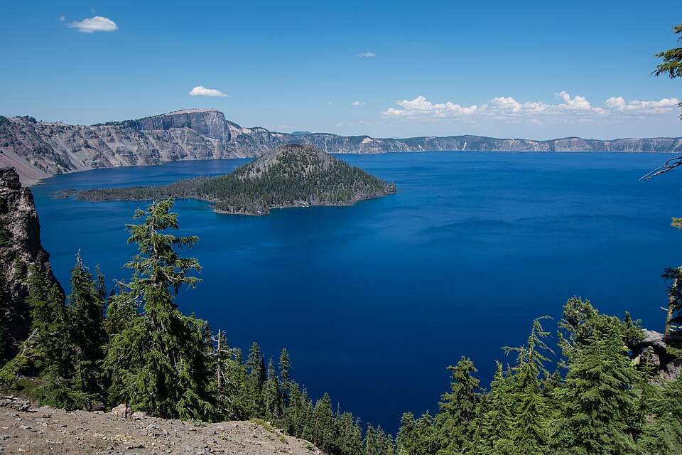 The beautiful and very blue Crater Lake National Park.