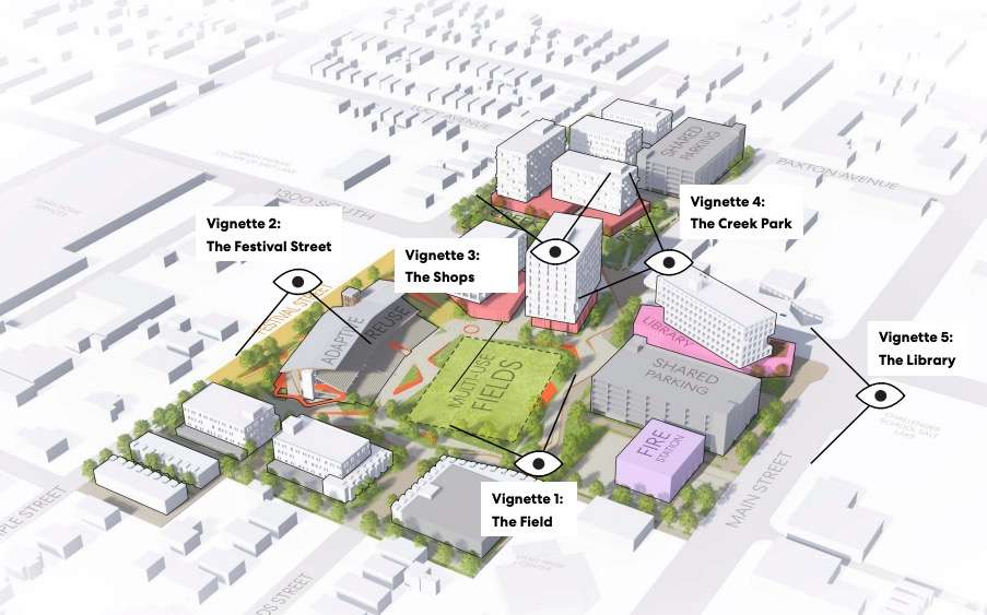 An outline of what the future of the Smith's Ballpark site could look like is included in the Ballpark Next Community Design Plan released on July 1. The first stages of redevelopment could begin at the end of this year, according to the Salt Lake City.