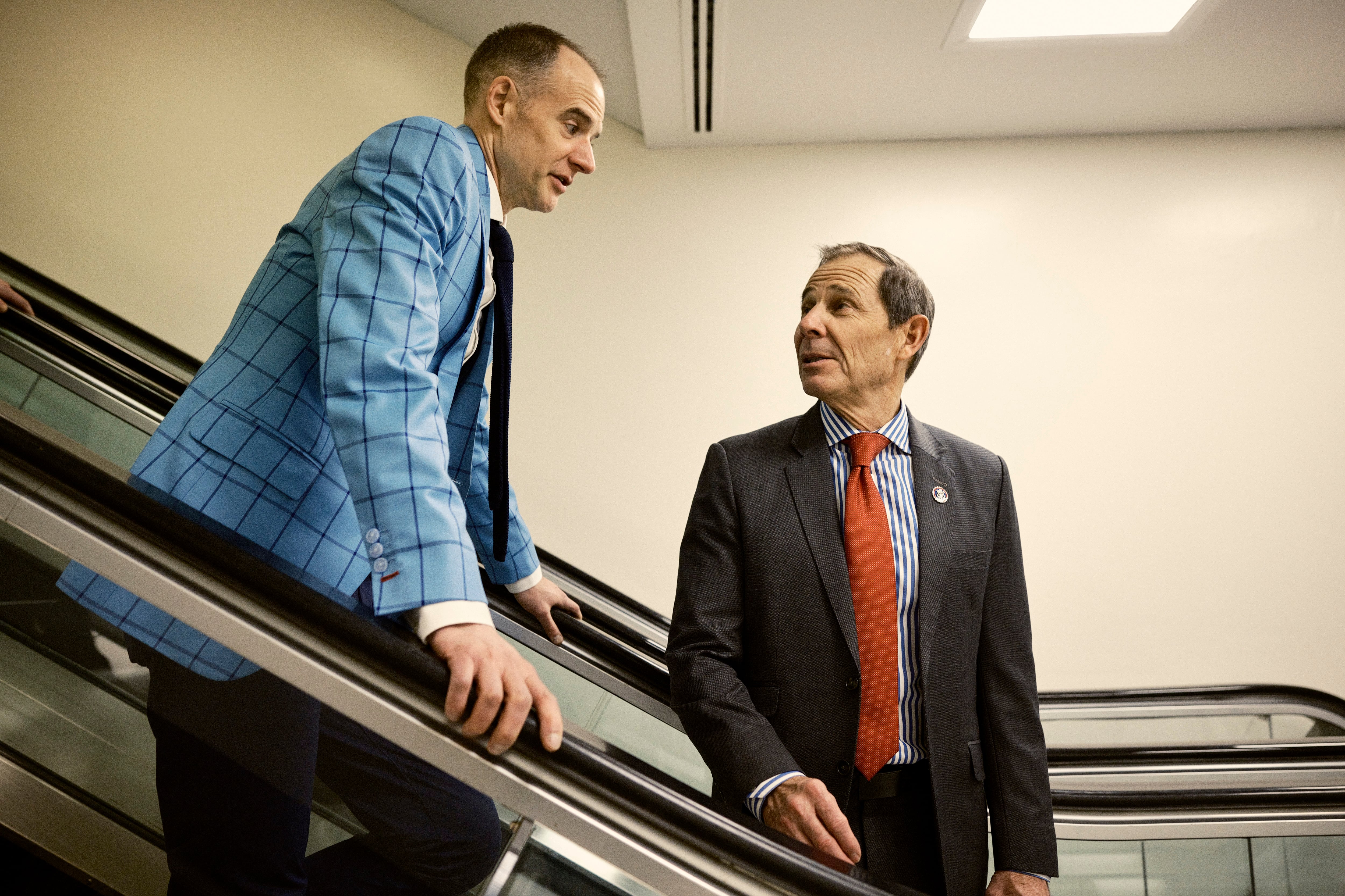 U.S. Rep. John Curtis, R-Utah, talks with his chief of staff, and former deputy mayor, Corey Norman, in Washington on March 28, 2023. Norman has been the heartbeat of Curtis' operations since entering public office in 2009.