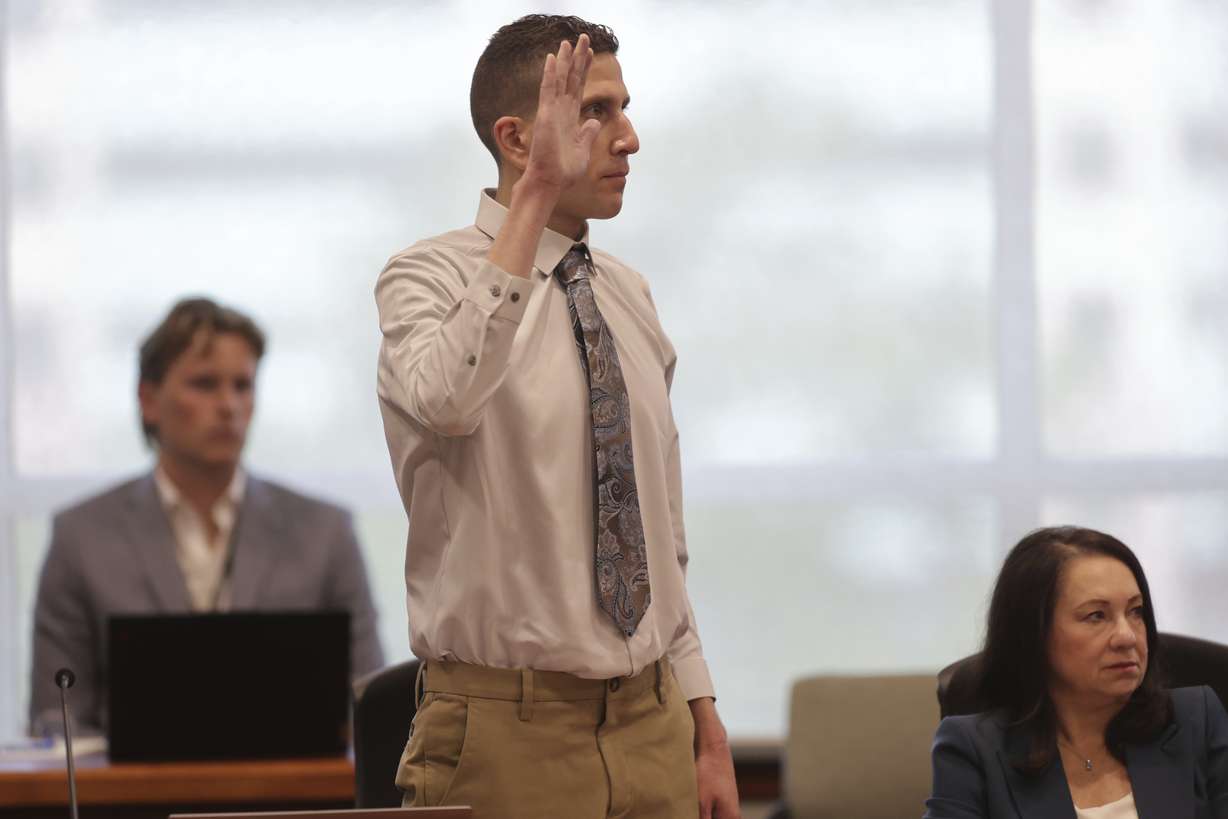 Brian Kohberger, charged in the murders of four University of Idaho students, appears at the Ada County Courthouse, Wednesday, in Boise, Idaho.