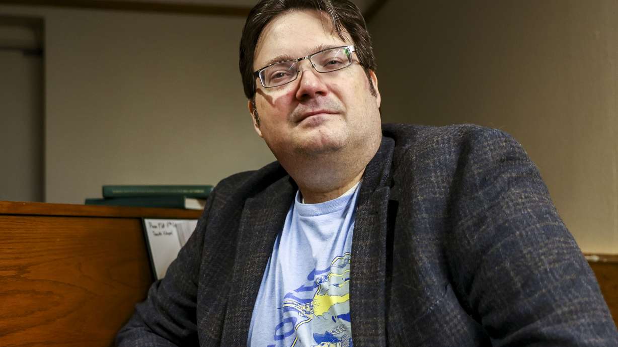Brandon Sanderson poses for a portrait at BYU in Provo on March 10, 2022. The renowned fantasy author and Utah native is set to headline the state's largest writing conference in 2026.