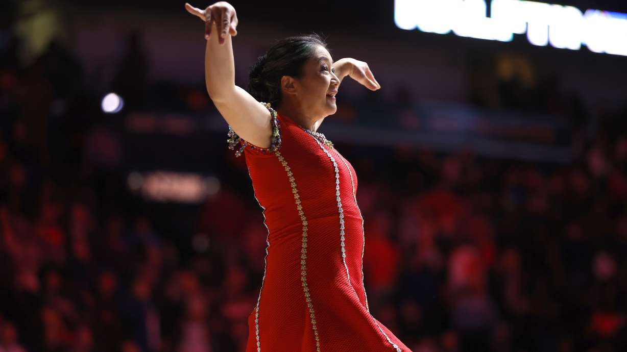 FILE - Rong Niu, also known as the performer Red Panda, performs at halftime during an NBA basketball game between the New Orleans Pelicans and the Los Angeles Clippers in New Orleans, Jan. 5, 2024.