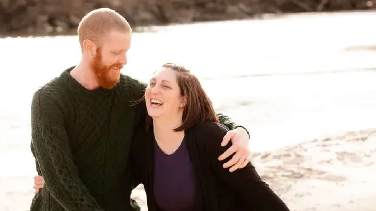Megan Worthington with her husband. They are currently raising funds to cover the costs of in vitro fertilization treatments, which can range from $15,000 to $30,000.