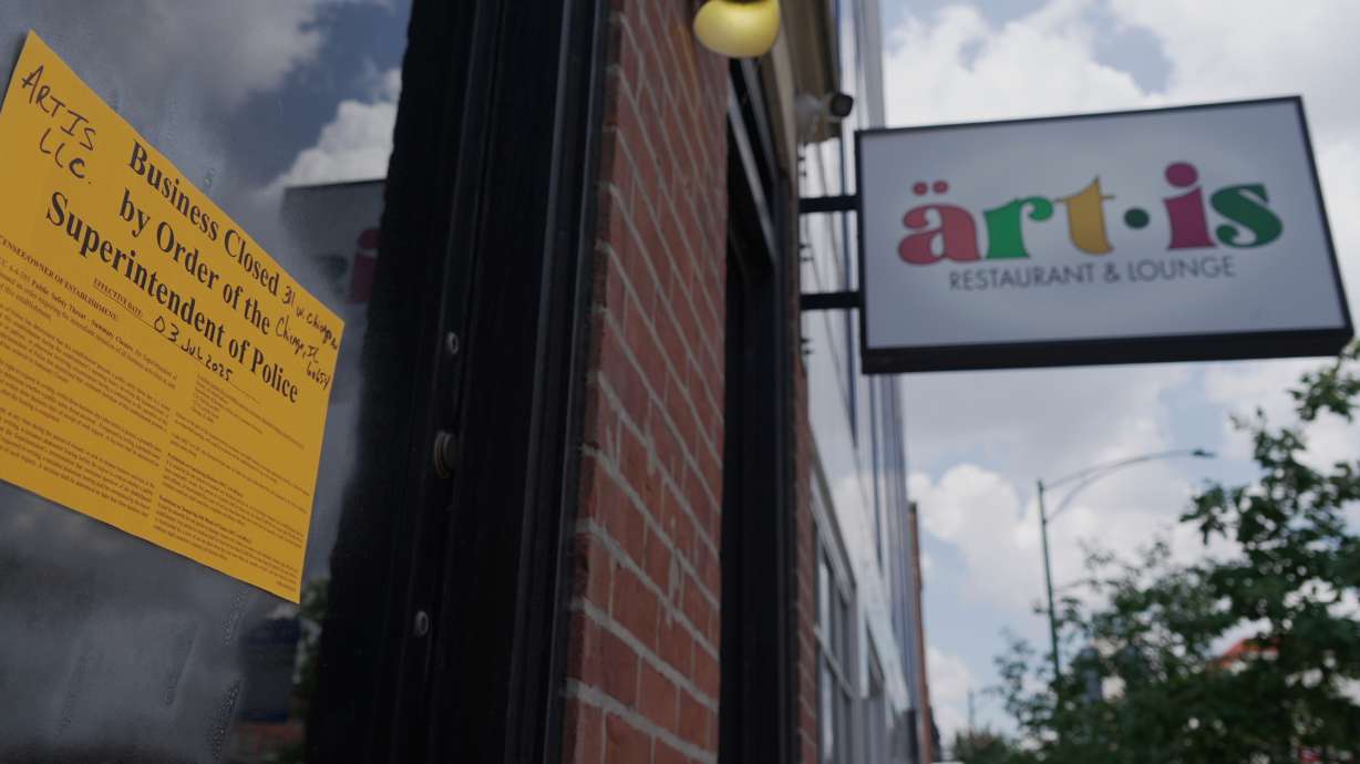 Artis Restaurant and Lounge in Chicago, Thursday. The restaurant was closed by police following a shooting Wednesday night which killed 4 and wounded 14 other people.