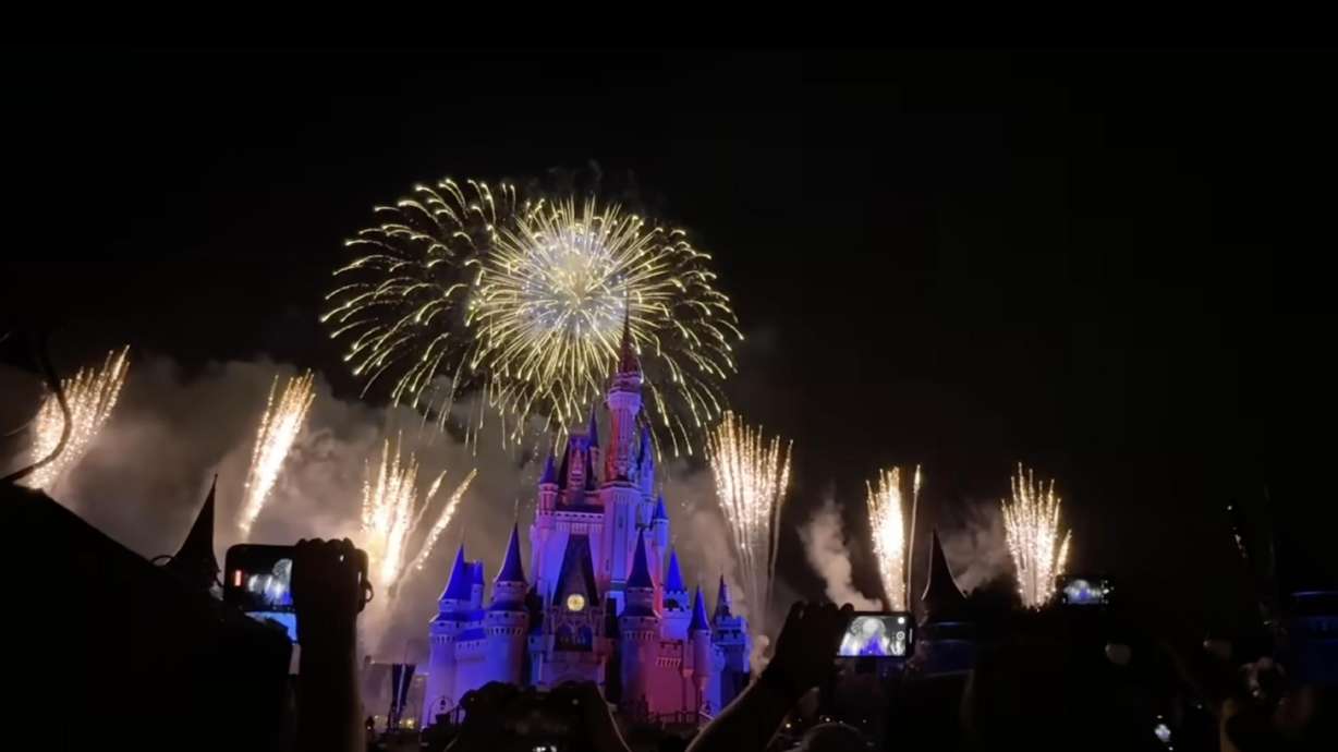 Viewers took in a dazzling fireworks display Thursday at Walt Disney World's Magic Kingdom.
