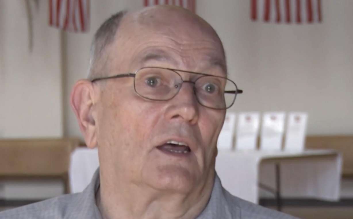 Steven Downs, of Hyrum, talks about his collection of flags.