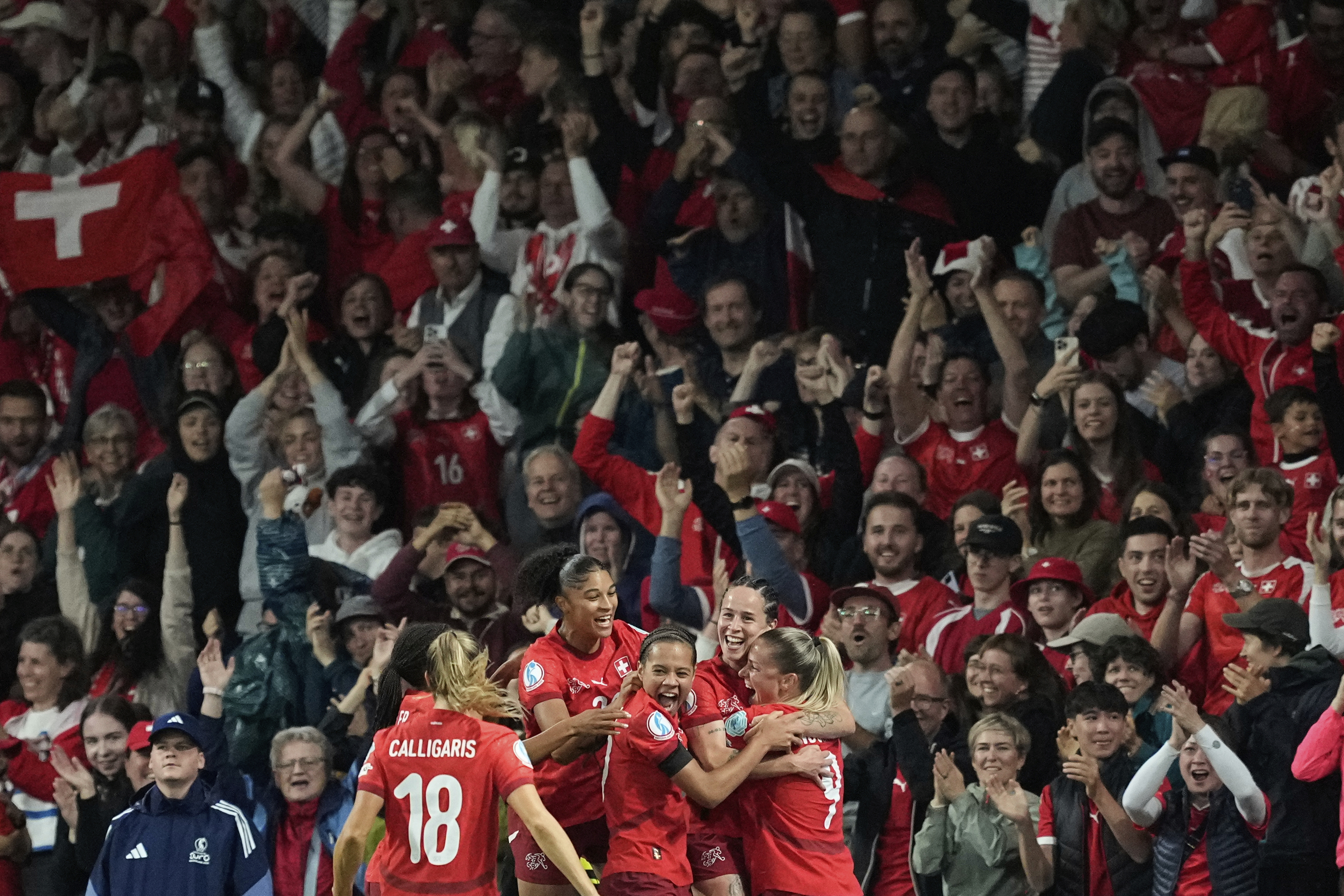 Euro 2025: Host Switzerland's late goals secure 2-0 win over Iceland
