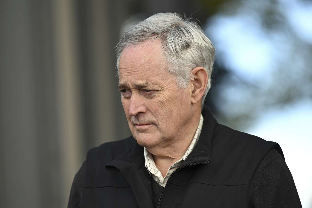 Ian Wilkinson, a poison survivor, leaves court during a lunch break during the murder trial of Erin Patterson in Morwell, Australia, on June 4. Patterson was convicted of triple murder on Monday.