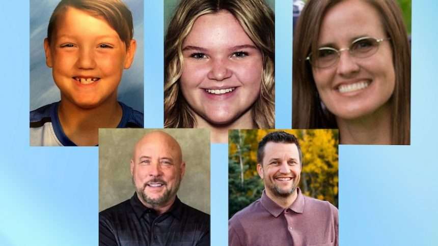 Top, left to right: JJ Vallow, Tylee Ryan and Tammy Daybell. Bottom, left to right: Charles Vallow and Brandon Boudreaux