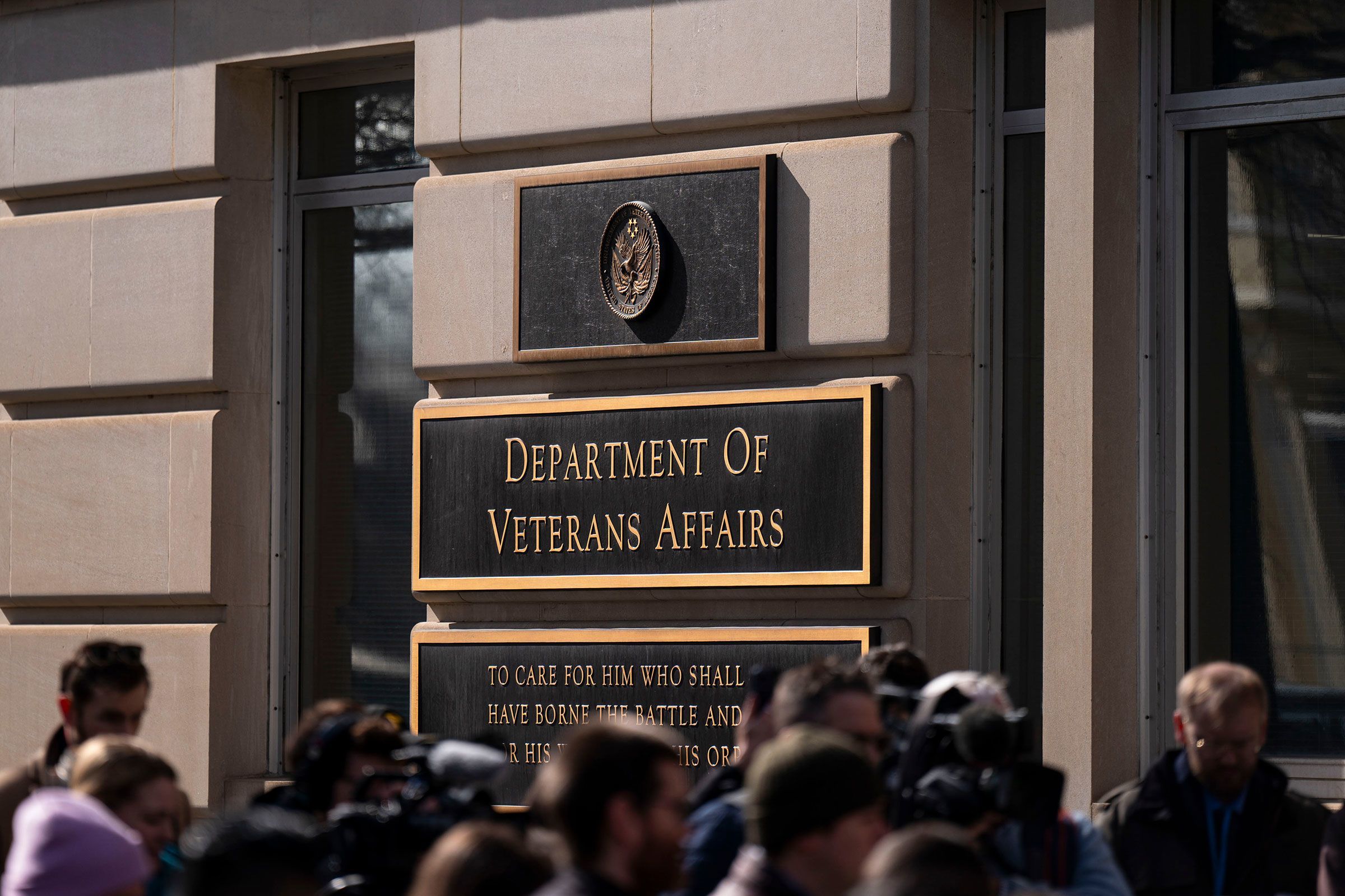 The Department of Veterans Affairs headquarters in Washington in February. The VA announced on July 7 that it is walking back plans for mass layoffs at the agency.