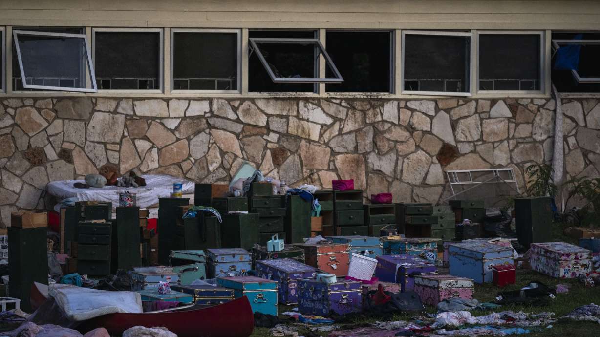 Campers' belongings outside one of Camp Mystic's cabins near the Guadalupe River, Monday, in Hunt, Texas. Gov. Greg Abbott said Tuesday more than 160 people are believed to be still missing from recent flash floods.