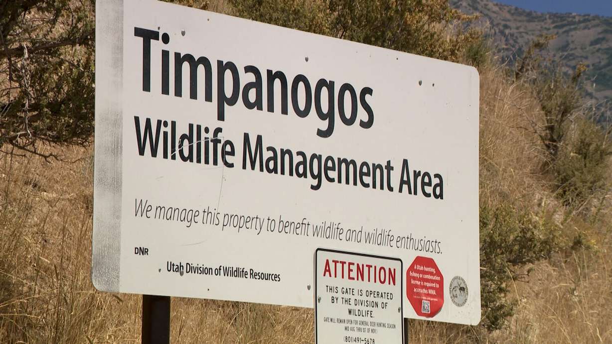 A sign for the Timpanogos Wildlife Management Area in Orem is pictured on Tuesday. Parts of the Bonneville Shoreline Trail are in an area that now requires a license to access.